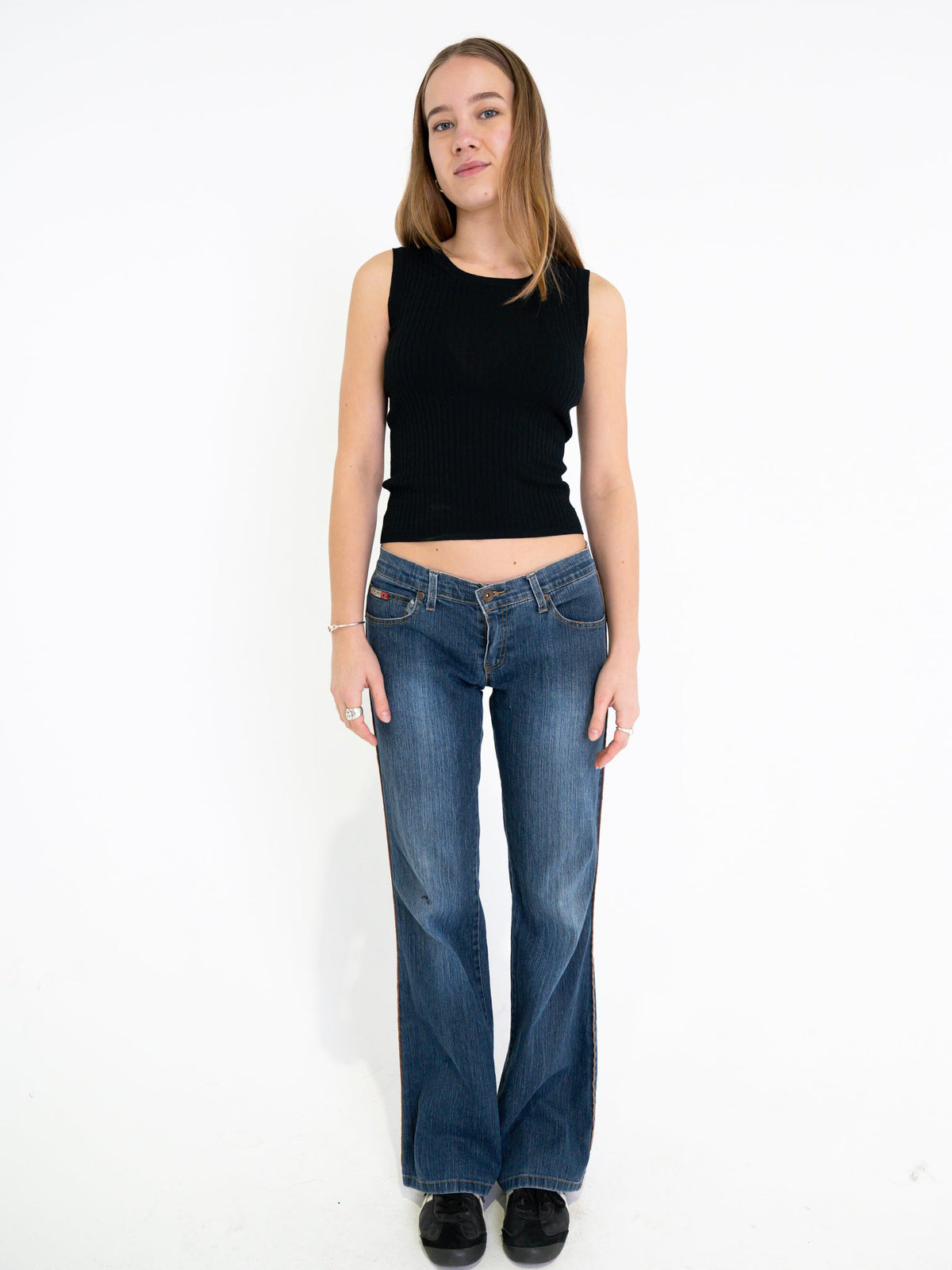Vintage 00's Flare Denim Jeans - S - Playground Vintage