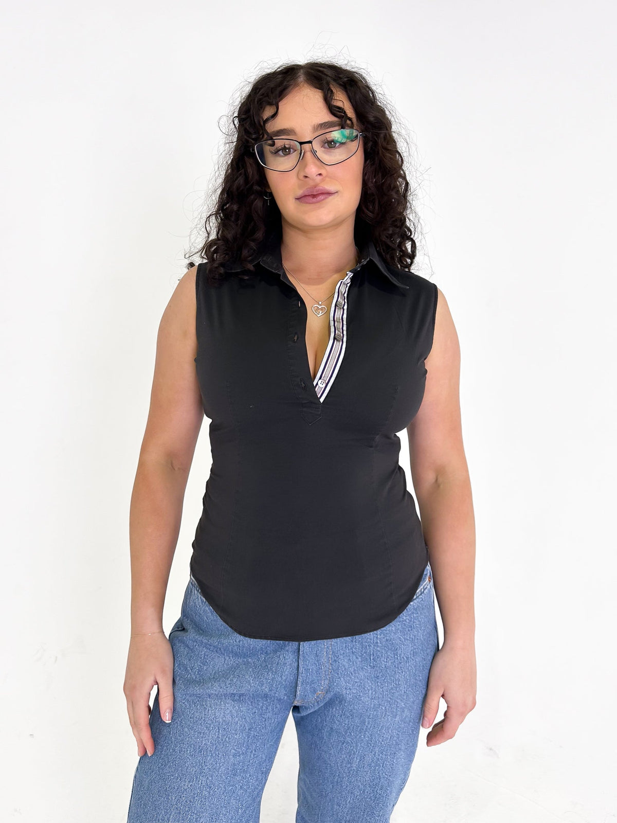 Vintage 00's Black Tank Top - M - Playground Vintage
