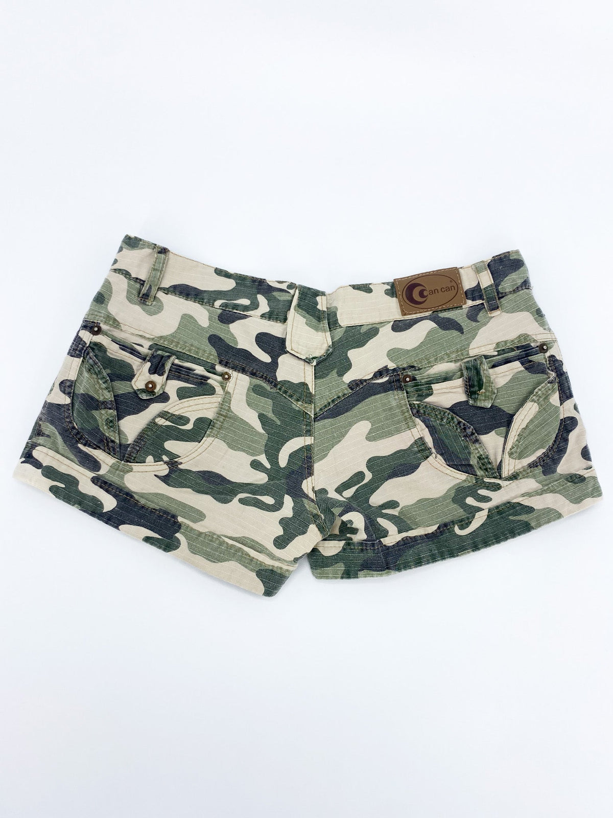 Vintage 00's Camo Micro Shorts - S - Playground Vintage