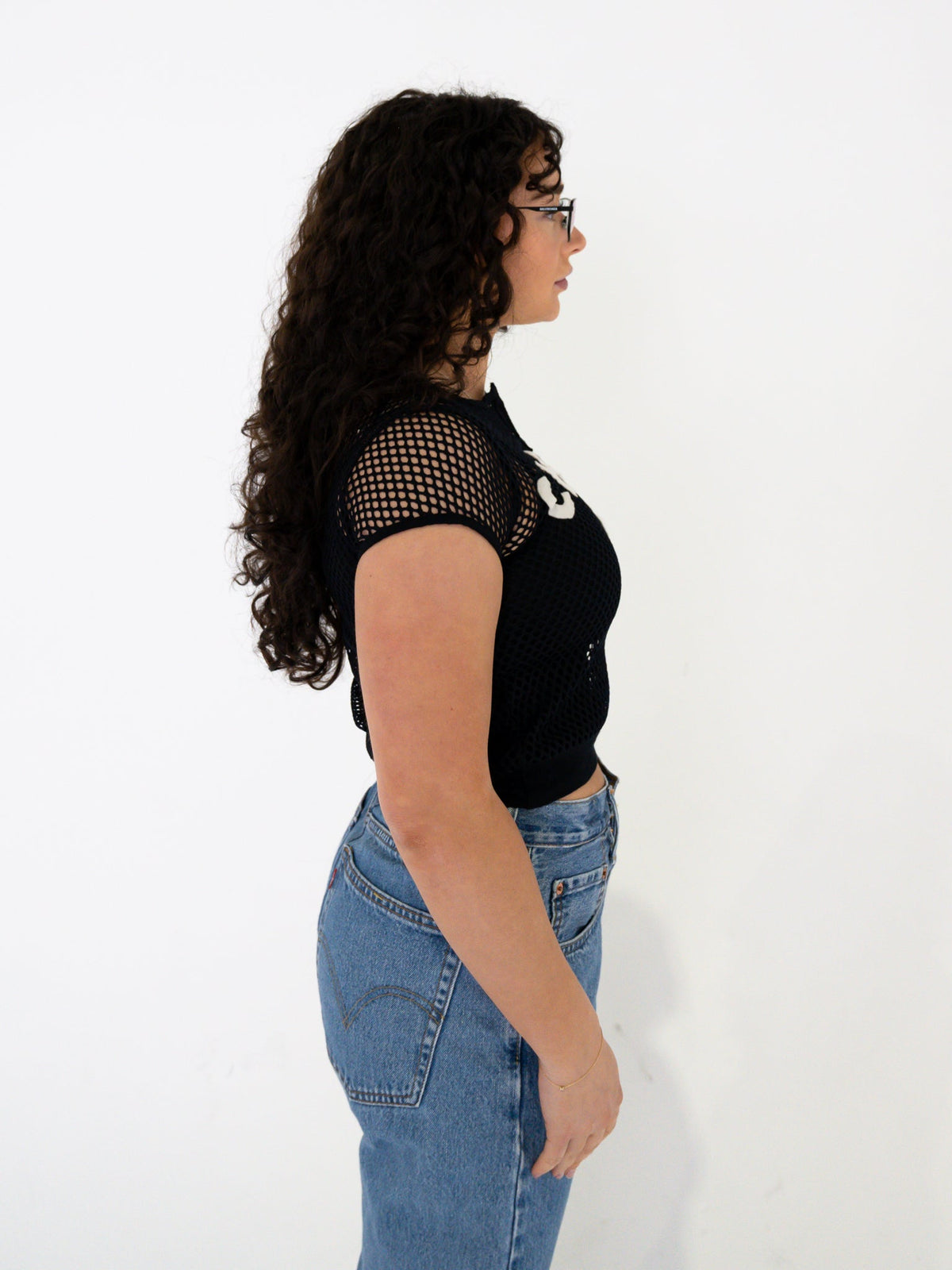Vintage 00's "Chaps Girl" Mesh Top - S - Playground Vintage