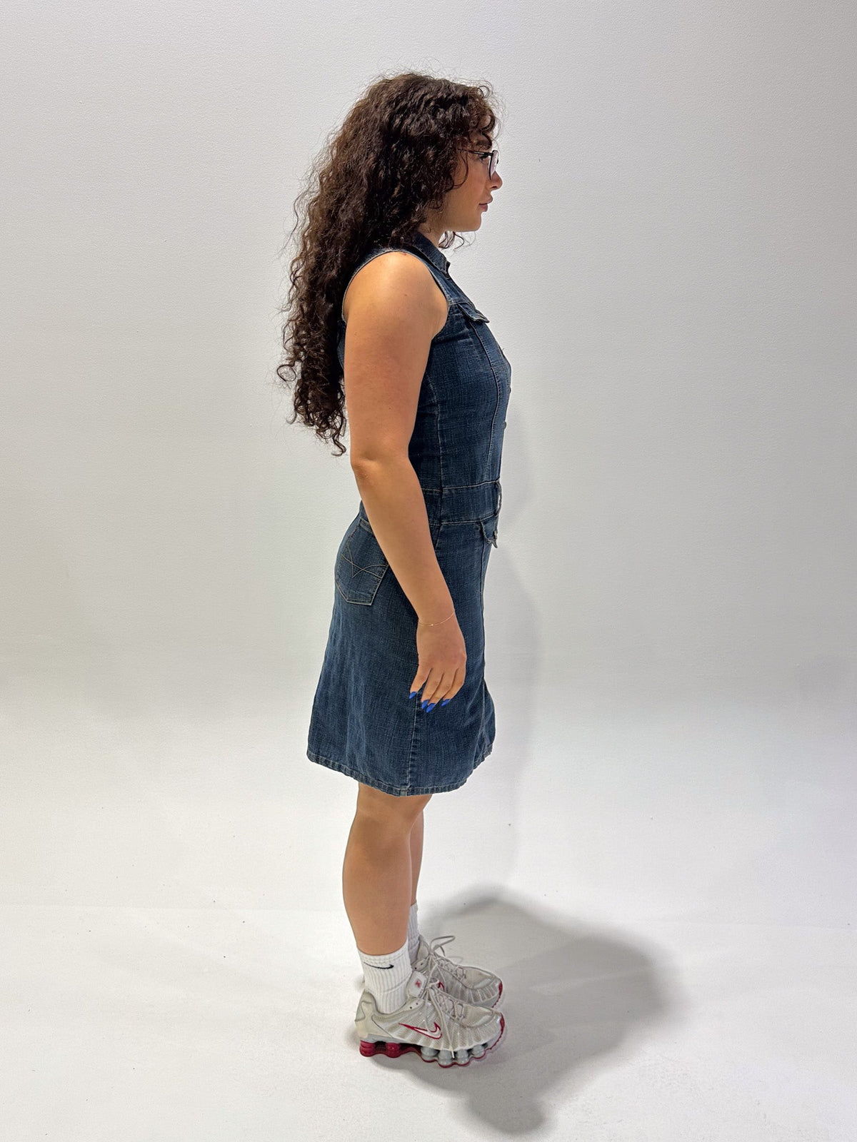 Vintage 00's Denim Tank Midi Dress - M - Playground Vintage