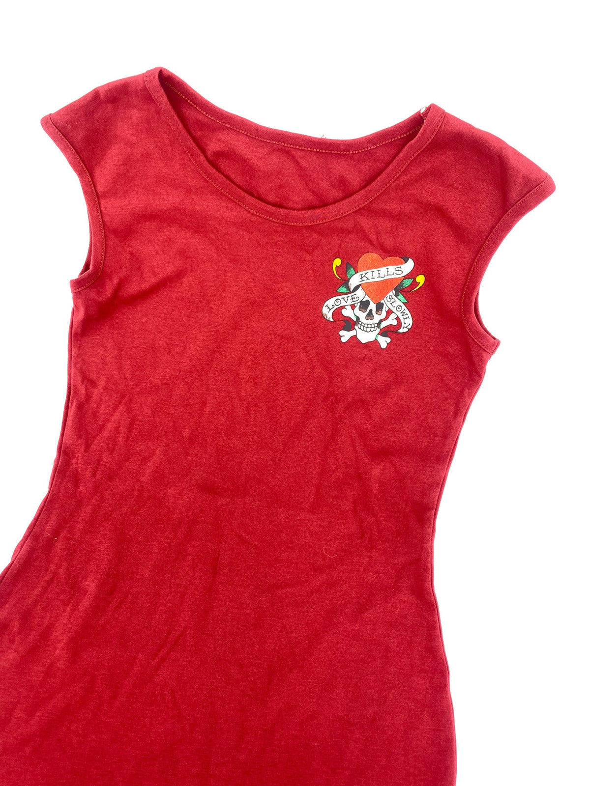 Vintage 00's Ed Hardy Red Tank Mini Dress - M - Playground Vintage