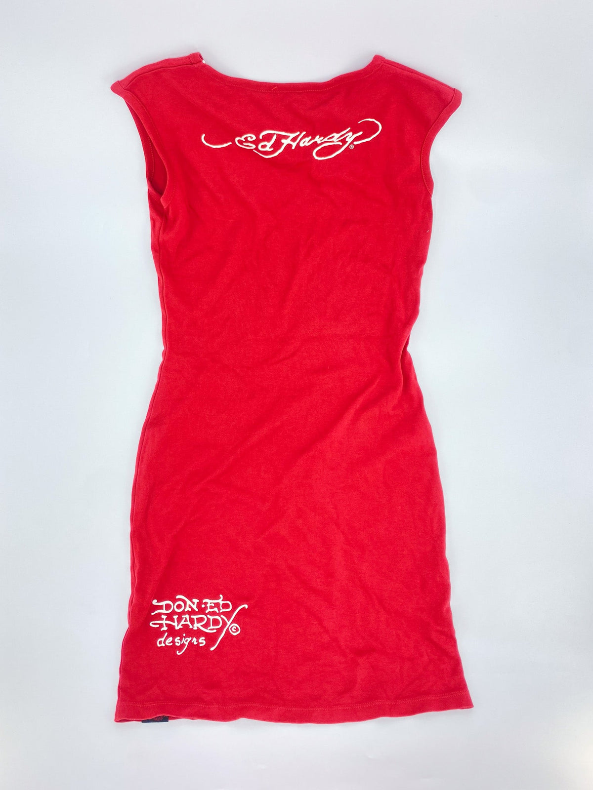 Vintage 00's Ed Hardy Red Tank Mini Dress - M - Playground Vintage