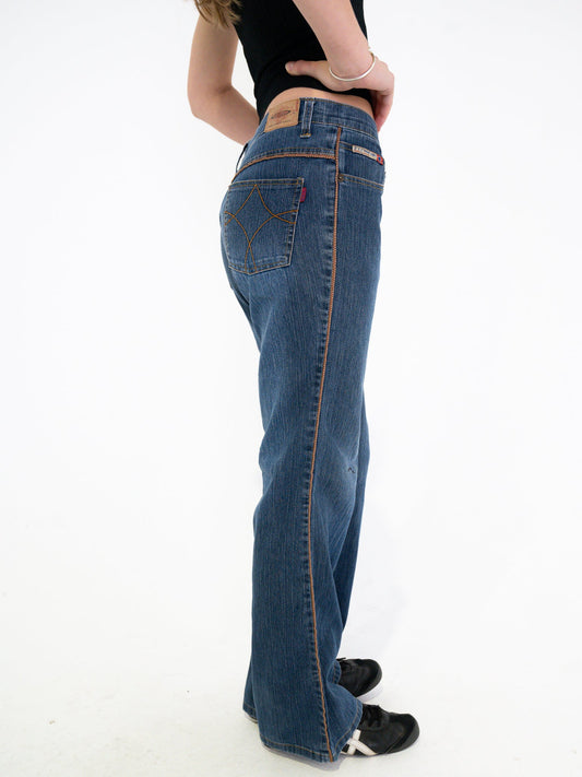 Vintage 00's Flare Denim Jeans - S - Playground Vintage