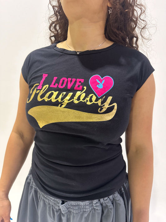 Vintage 00's I 💖 Playboy Top - M - Playground Vintage